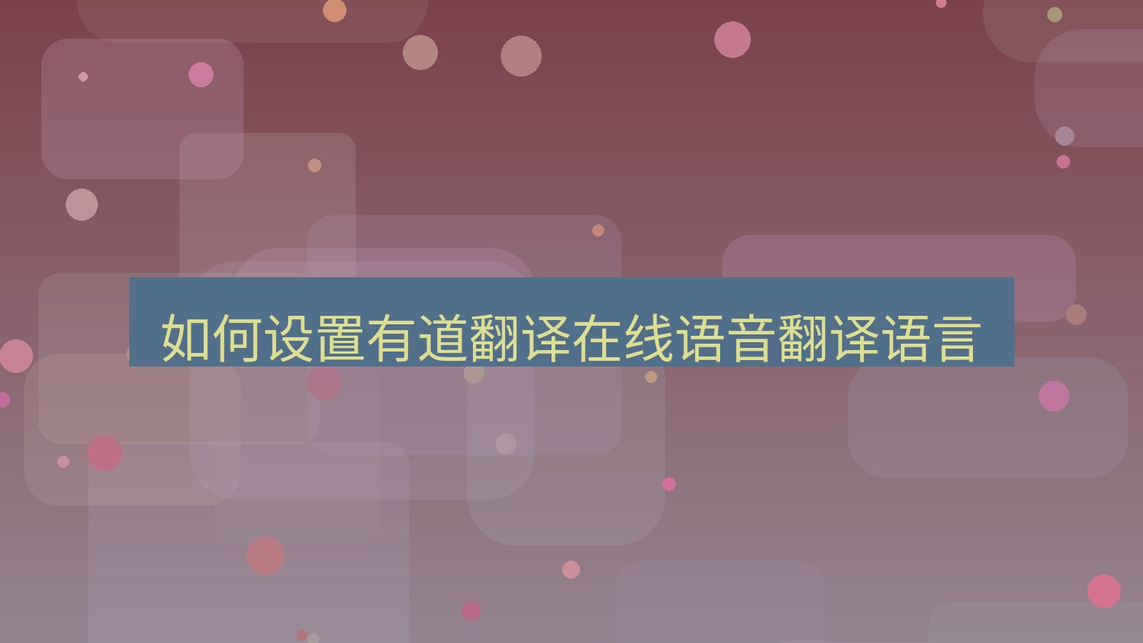 有道翻译 如何设置有道翻译在线语音翻译语言