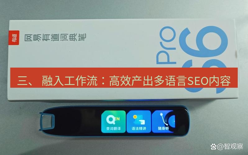 有道翻译官网 三、 融入工作流：高效产出多语言SEO内容