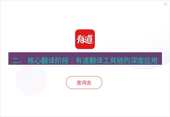 有道翻译官网 二、 核心翻译阶段：有道翻译工具链的深度应用